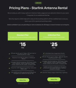 pricing starlink rental perth